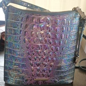 Brahmin Iridescent Croc-Embossed Crossbody Bag